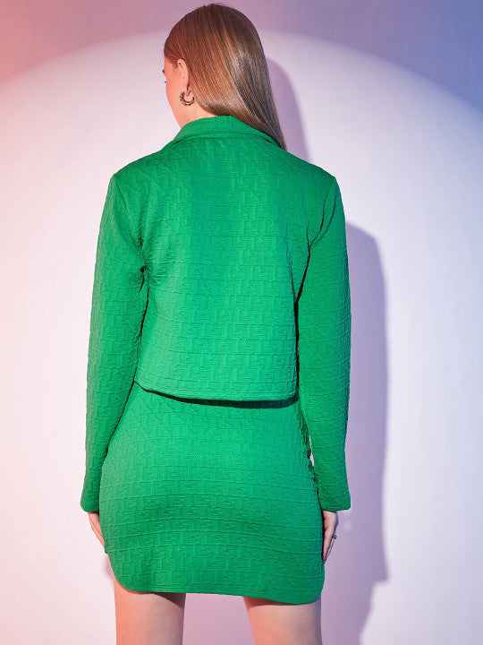 Self Design Coat and Skirt Pair