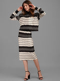 Sera Geometric Printed Top With Skirt