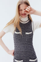 Textured Knit Dress With Pockets