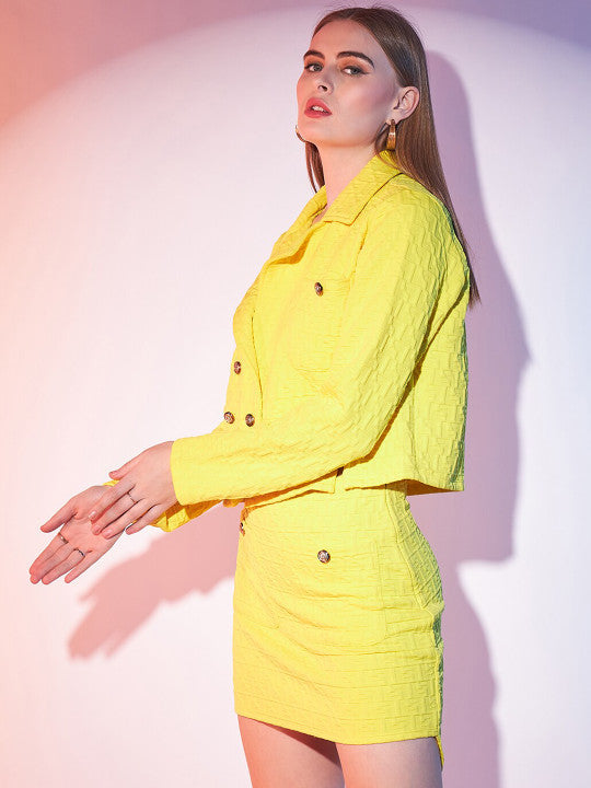 Self Design Coat and Skirt Pair