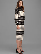 Sera Geometric Printed Top With Skirt