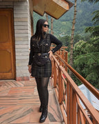 Aria Woolen Top And Tweed Dress Set
