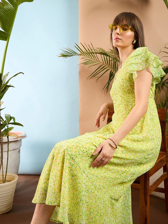 Adalynn Floral A Line Midi Dress