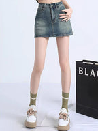 Denim Mini Divider Skirt