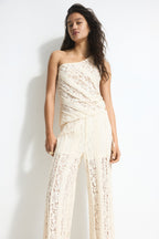 Lace Co-Ord Set In Cream