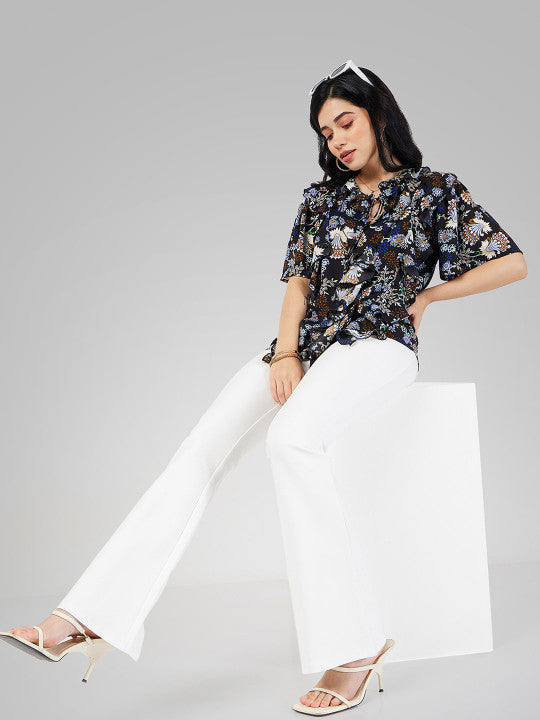 Nora Bootcut Trousers In White