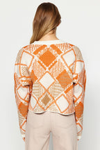 Geometric Printed Pullover Sweater