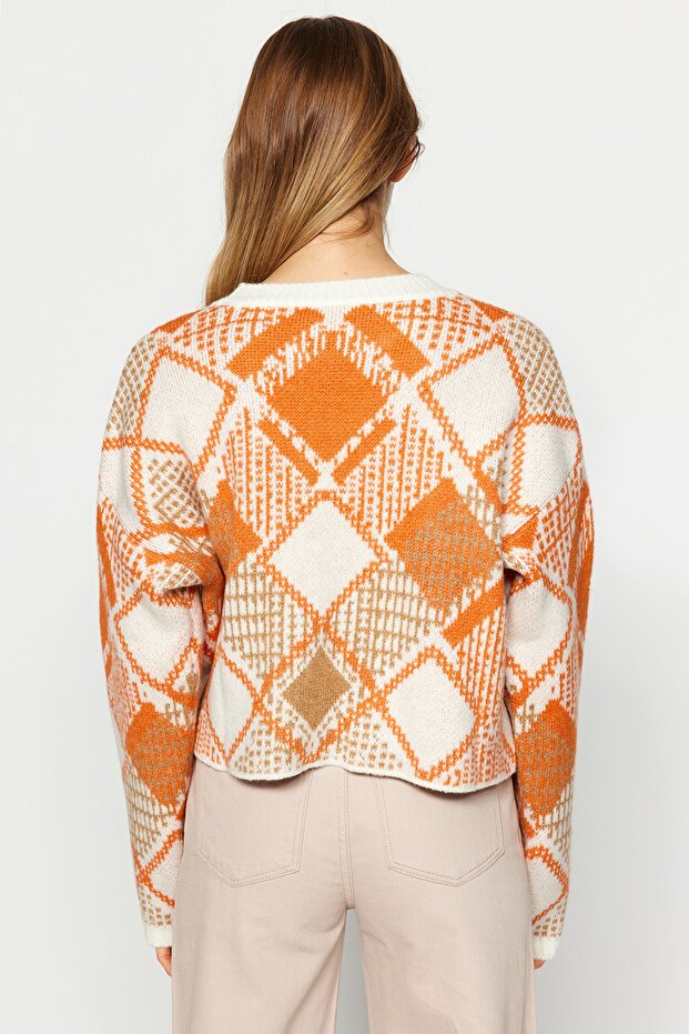 Geometric Printed Pullover Sweater