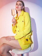 Self Design Coat and Skirt Pair