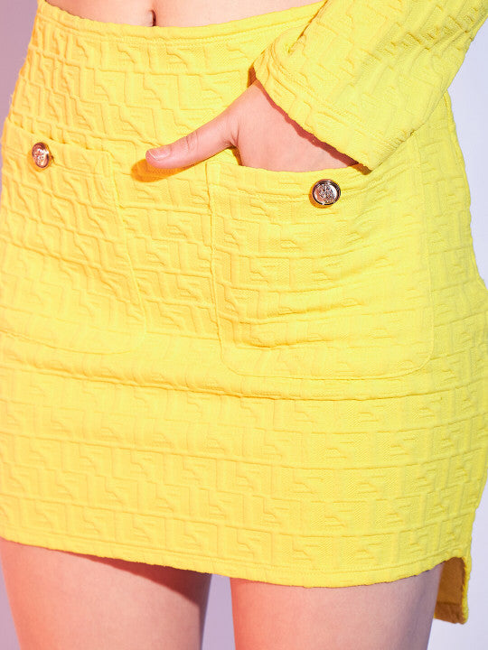 Self Design Coat and Skirt Pair