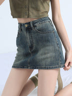 Denim Mini Divider Skirt