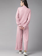 High neck Pink Co-ord Set