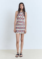 Printed Boat Neck Top And Skirt Co-Ord Set