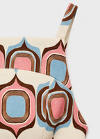 Printed Boat Neck Top And Skirt Co-Ord Set