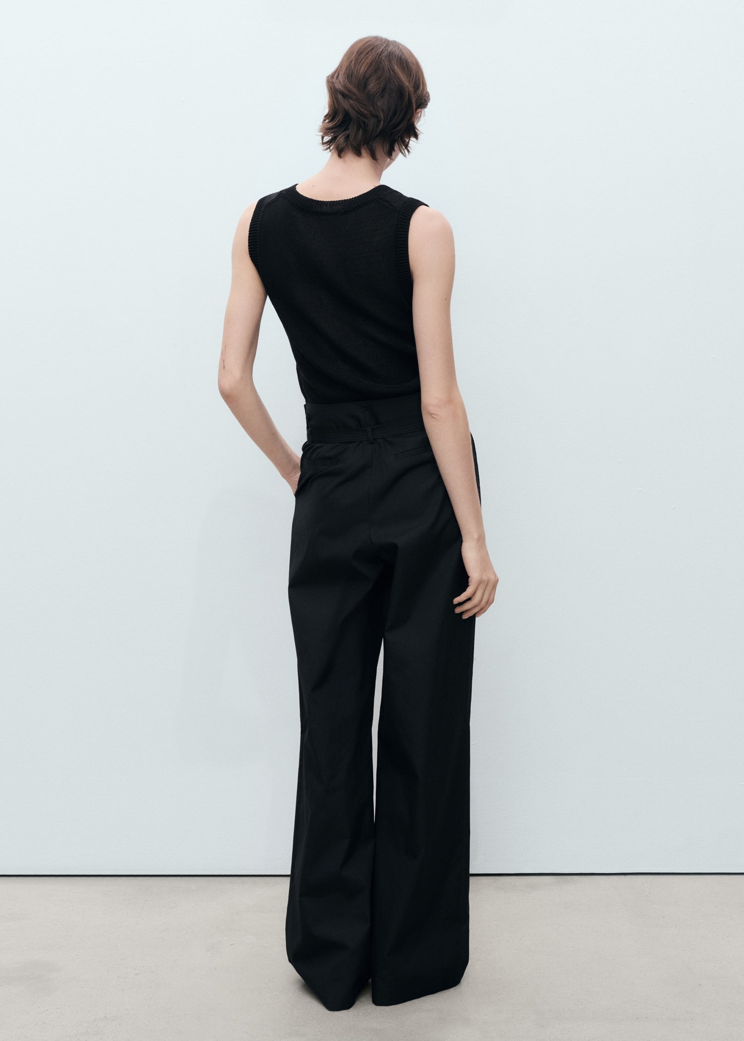 Wide Leg Pants With Belt