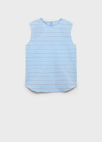 Blue Striped Top And Skirt Co-Ord Set