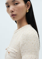 Cream Tweed Dress