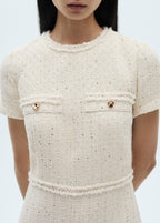 Cream Tweed Dress