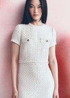 Cream Tweed Dress