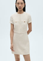 Cream Tweed Dress