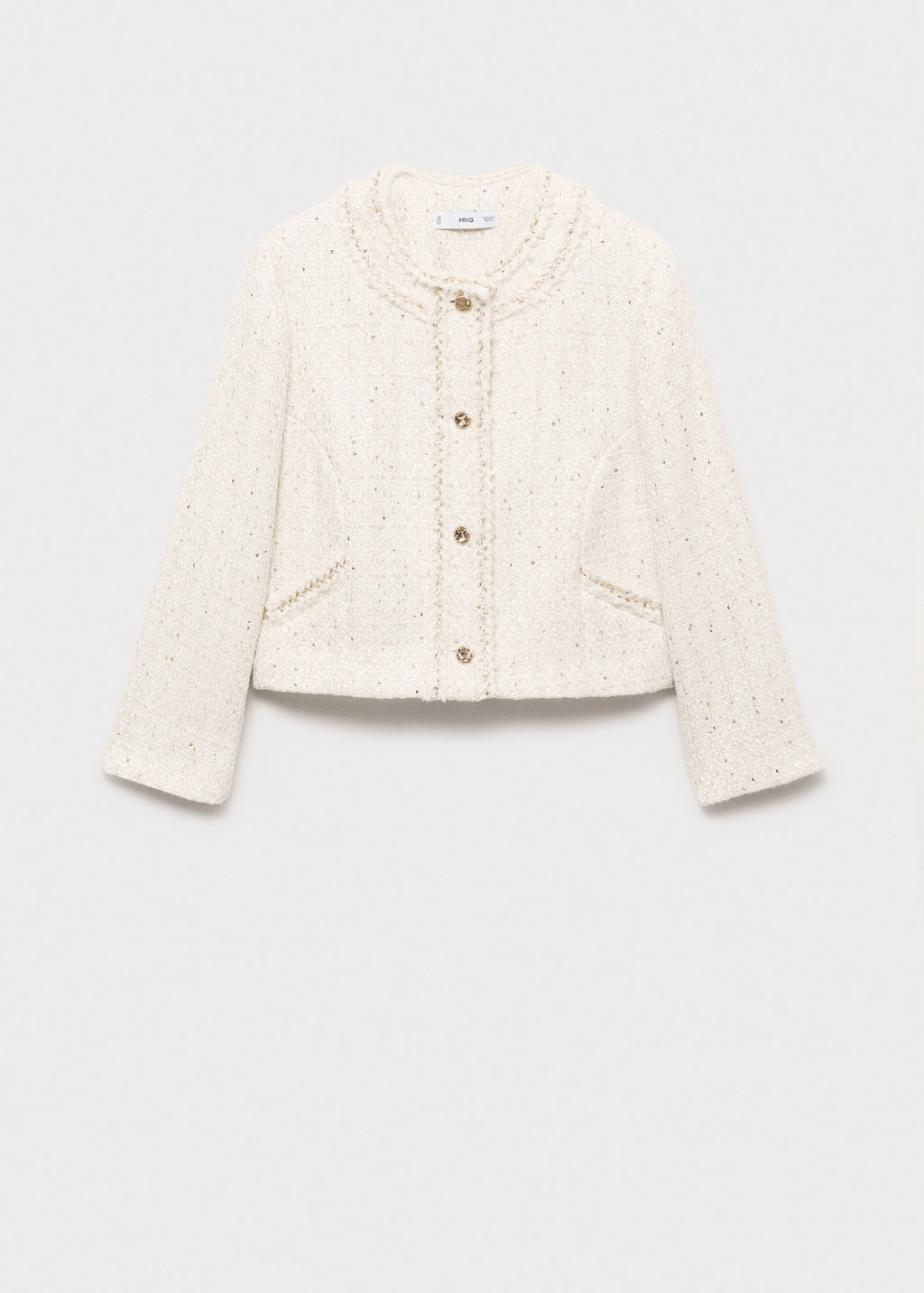 Tweed Jacket With Jewel Buttons