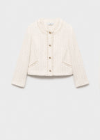 Tweed Jacket With Jewel Buttons