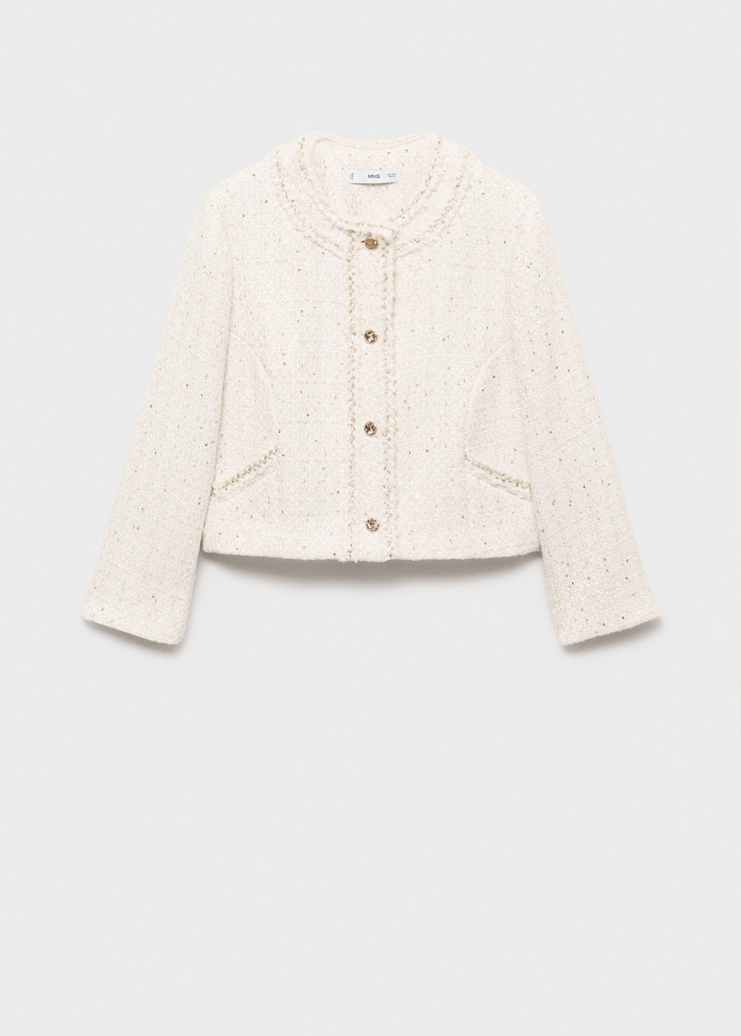 Tweed Jacket With Jewel Buttons