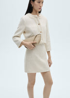 Tweed Jacket With Jewel Buttons