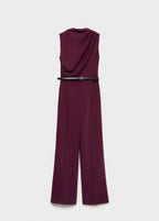 Stretch Fit Interlock Jumpsuit With Belt