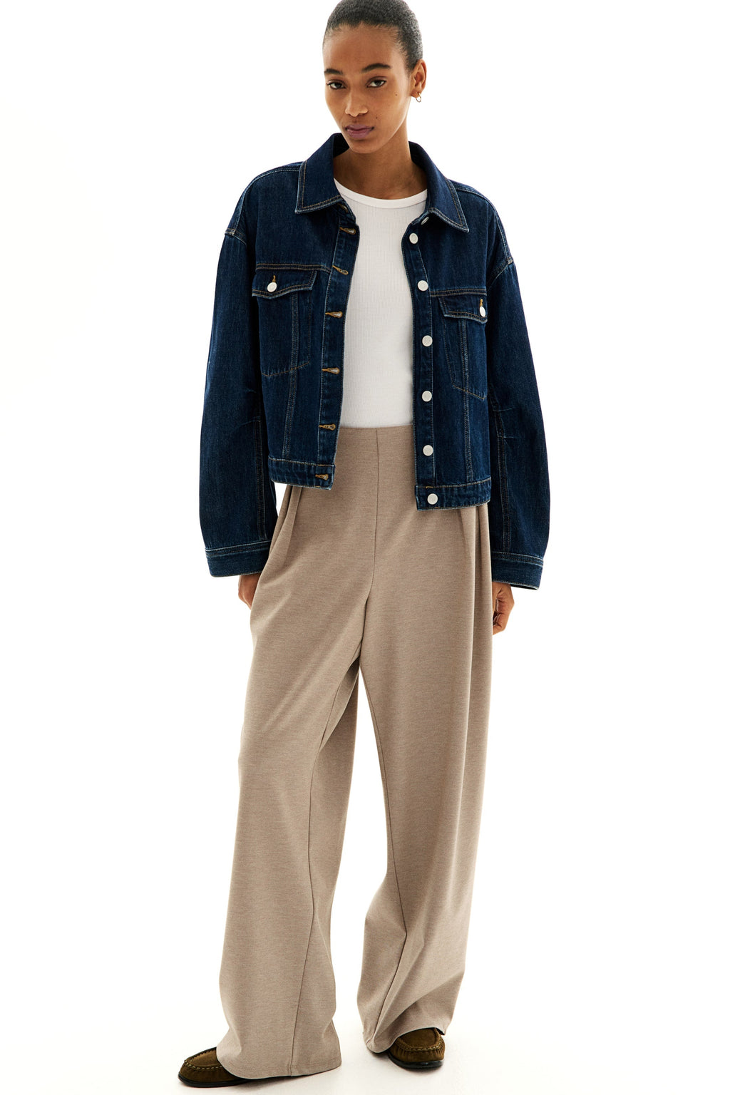 Beige Jersey Trousers