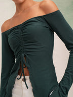 Off-Shoulder Twisted Bardot Top