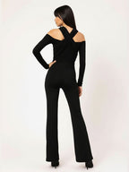 Retro Off-Shoulder Back Jumpsuit