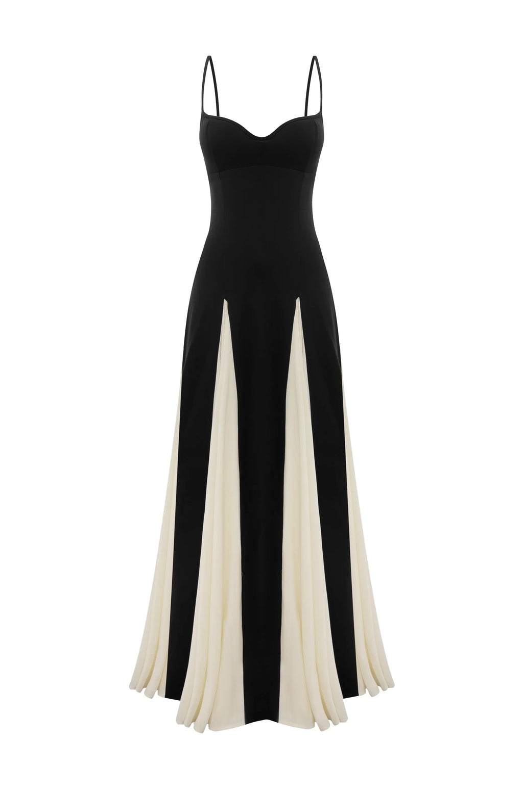 Monochrome Paneled A-Line Gown