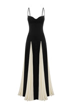 Monochrome Paneled A-Line Gown