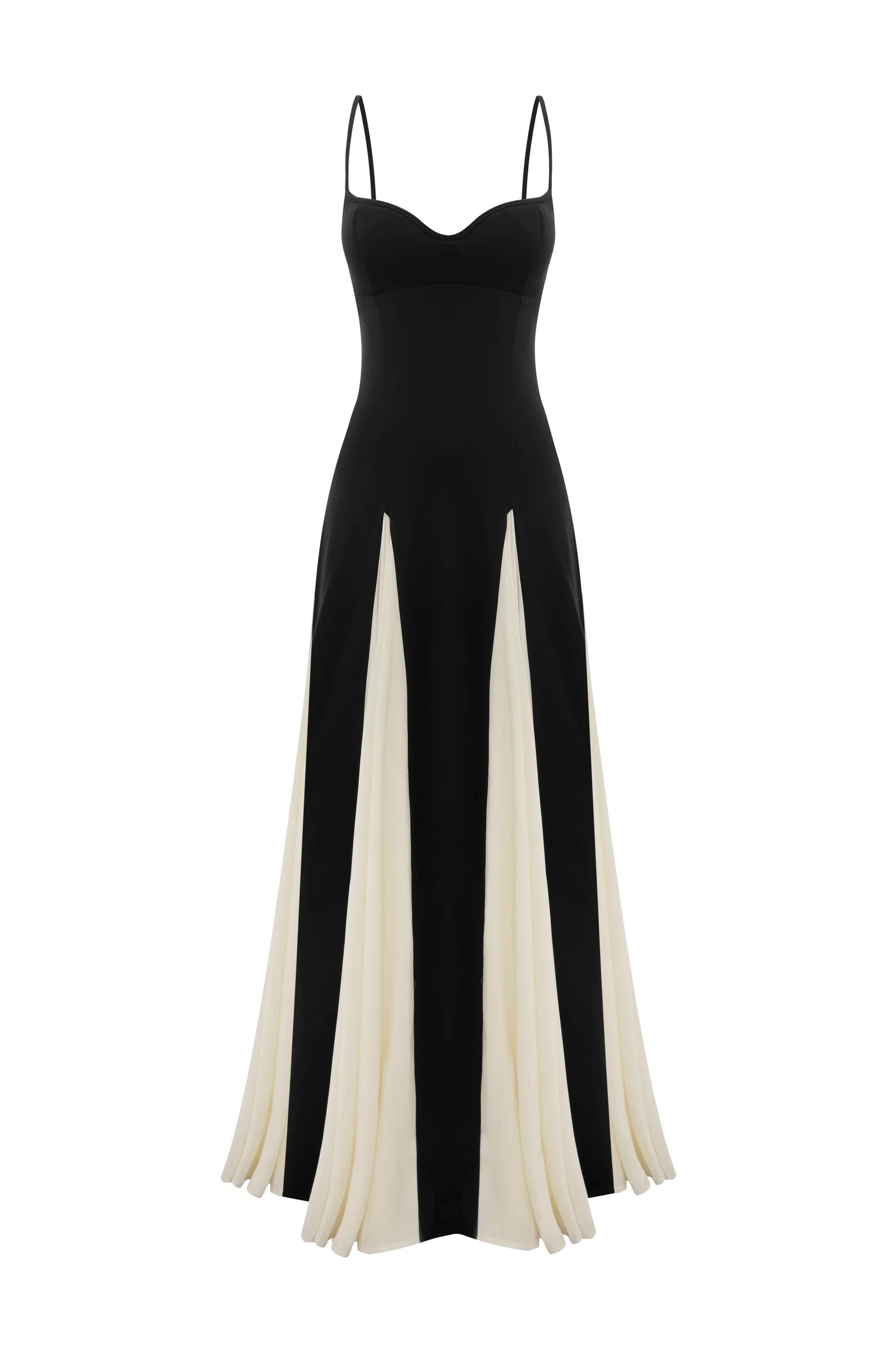 Monochrome Paneled A-Line Gown