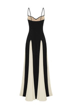 Monochrome Paneled A-Line Gown