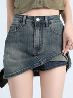 Denim Mini Divider Skirt