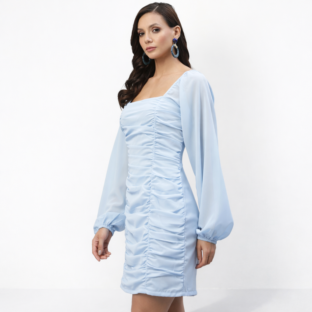 Cloudlight Square-Neck Mini Dress