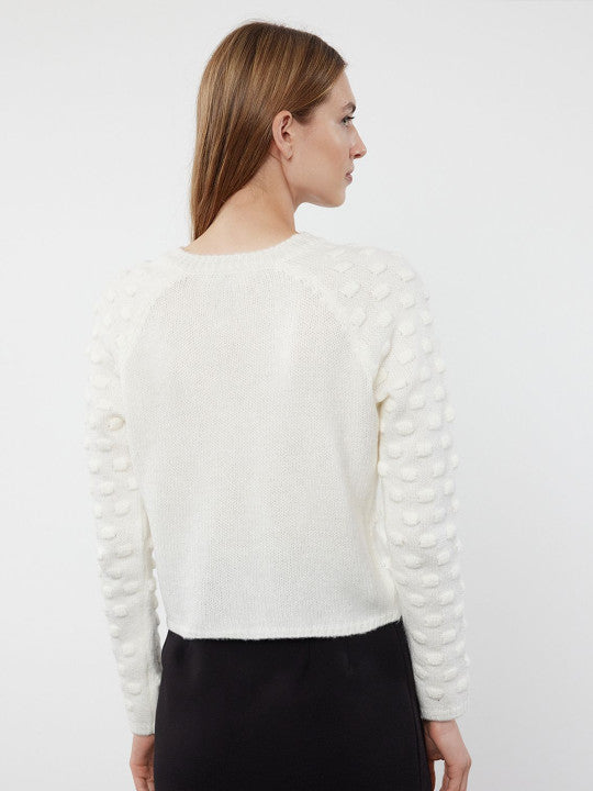 Byrd Black Bow White Short Cardigan