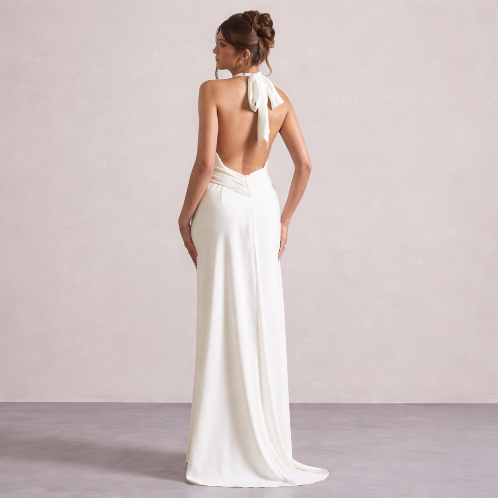 Ivory Halter Goddess Gown