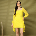 Lemon Bloom Ruffle Dress