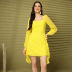 Lemon Bloom Ruffle Dress