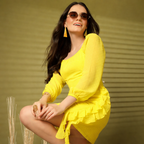 Lemon Bloom Ruffle Dress