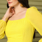 Lemon Bloom Ruffle Dress