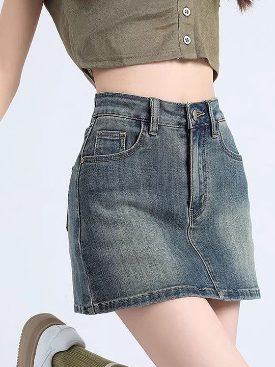 Denim Mini Divider Skirt