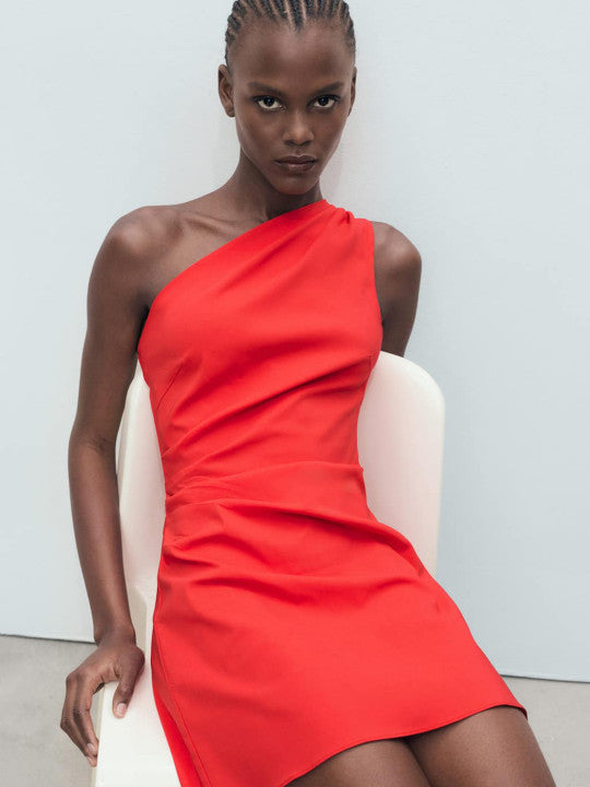 One Shoulder Sheath Mini Dress