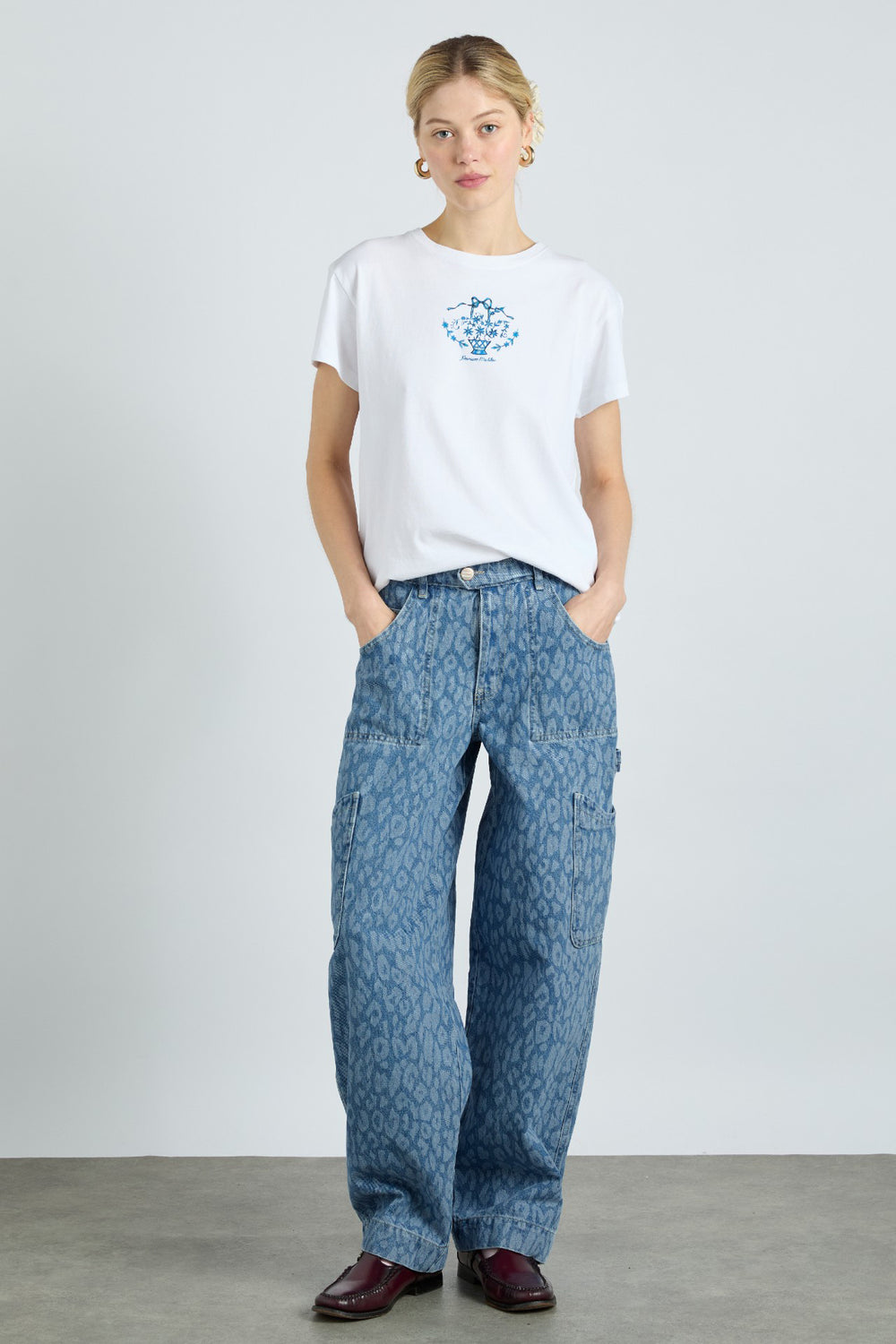Leopard Laser Denim Dress And Pants Co-Ord Set