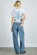 Leopard Laser Denim Dress And Pants Co-Ord Set