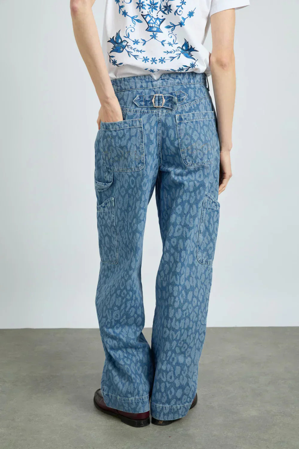 Leopard Laser Denim Pants