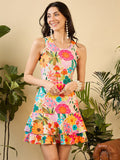 Double Flair Floral Dress
